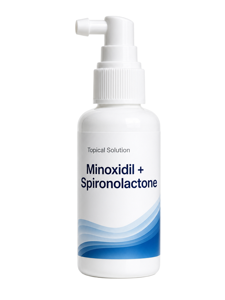 Minoxidil + Spironolactone — Solución tópica